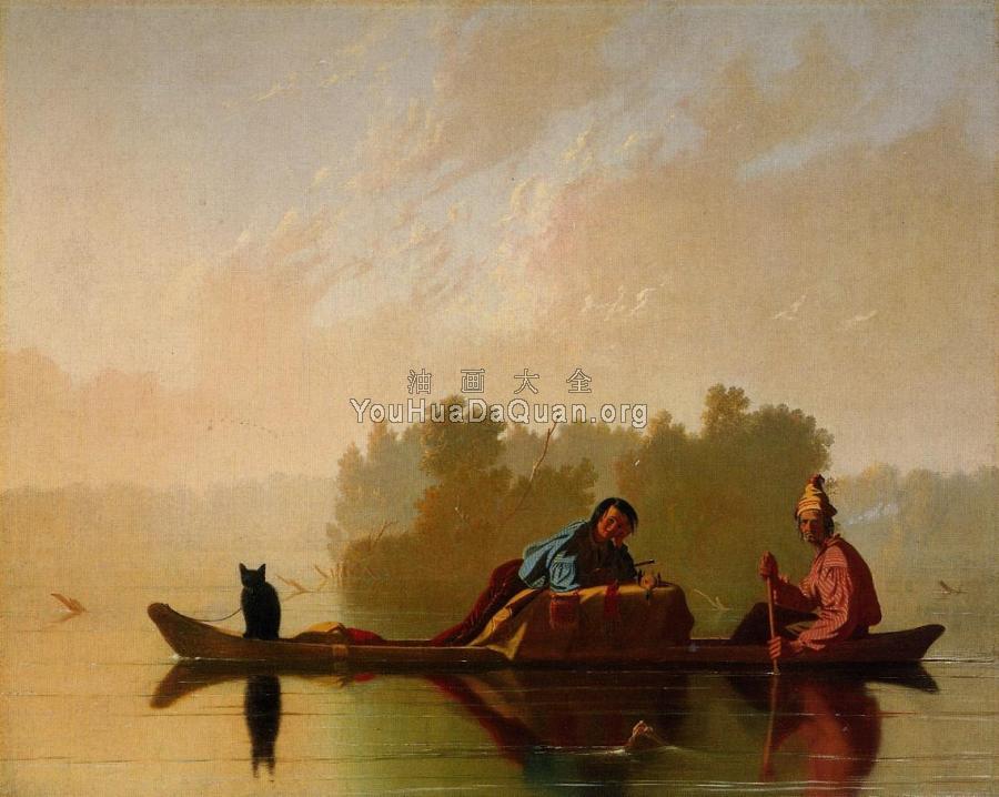 Fur Traders Descending the Missouri - 乔治·迦勒宾·宾汉姆